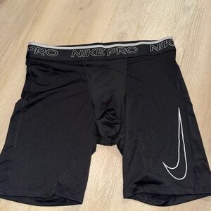 Nike Pro Black Compression Boxer Briefs with White Swoosh